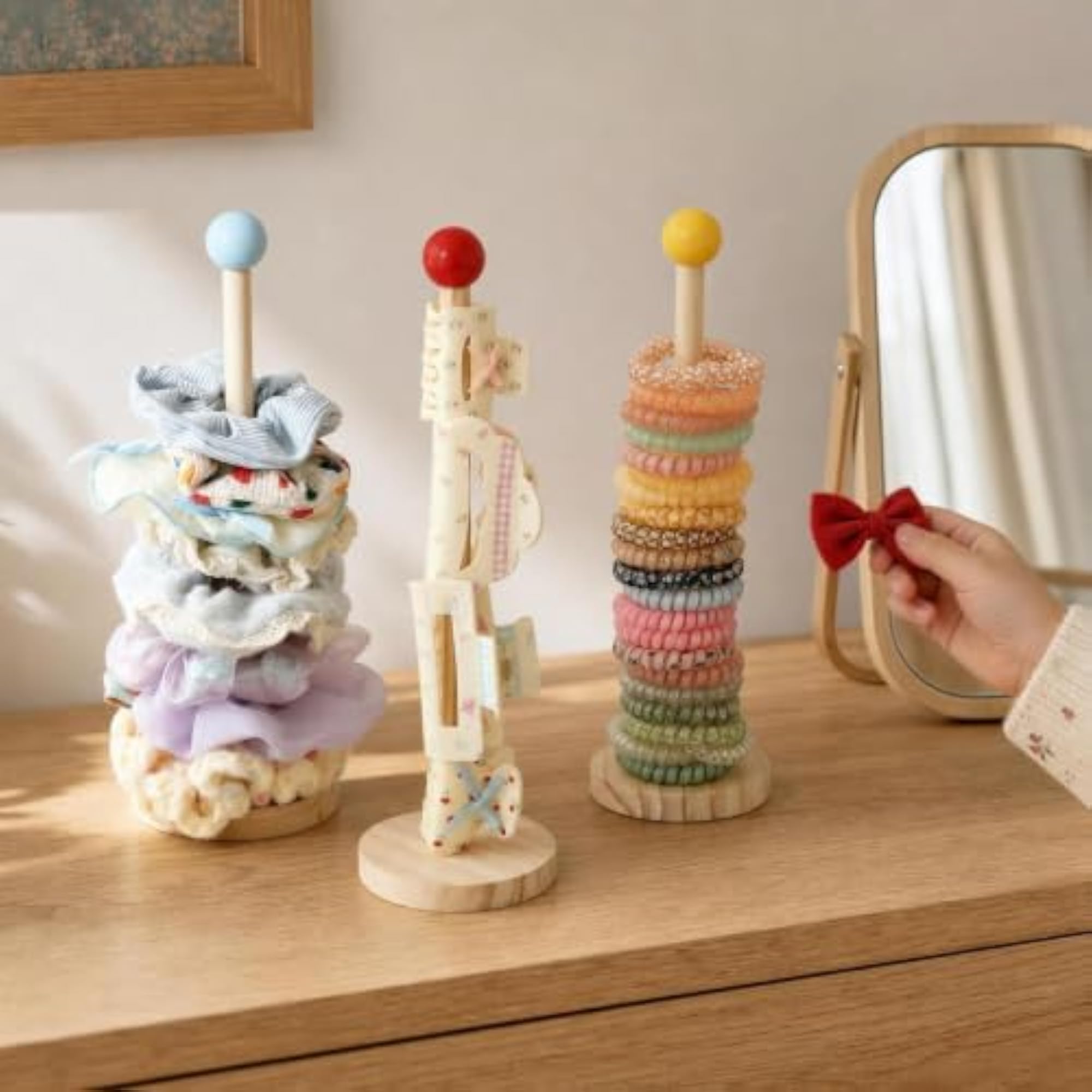Hair Accessories Organizer Stand for Ties and Clips